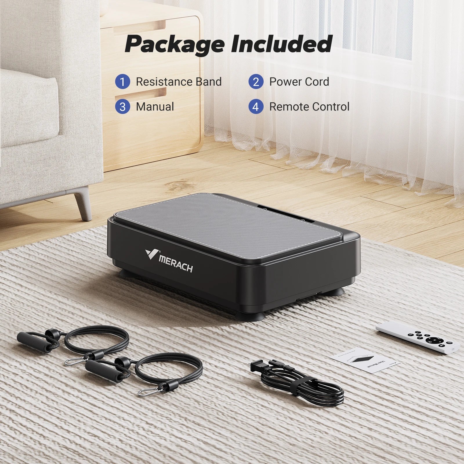 MERACH Vibration Plate Exercise Machine for Lymphatic Drainage, Relieve Pain, Help Sleep, Fat Burning.