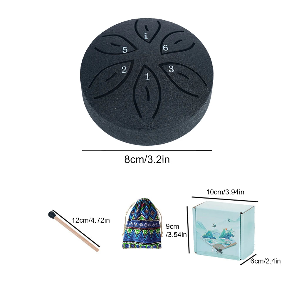 3 Inches 6 Notes Rain Drum for Outside/Indoor Mini Handpan Drum for Yoga, Meditation, Unique Gift