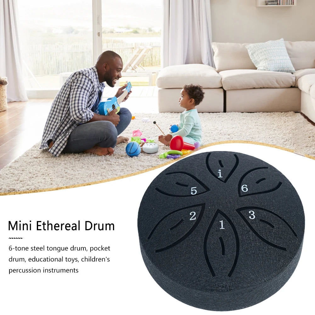 3 Inches 6 Notes Rain Drum for Outside/Indoor Mini Handpan Drum for Yoga, Meditation, Unique Gift