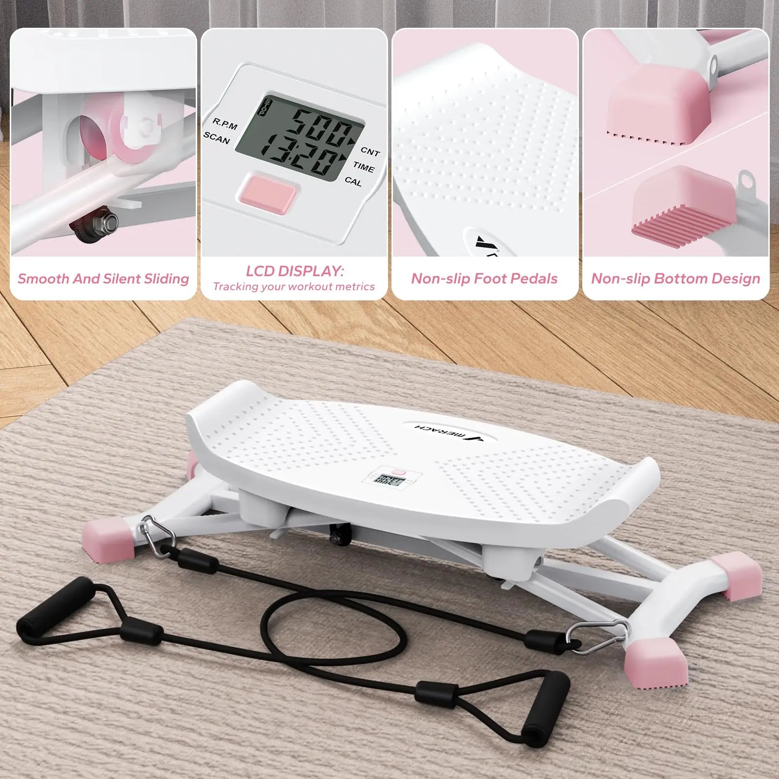 MERACH Ski Machine Simulated Training Machine, Leg Exercise, Cardio, Full Body Aerobic Exercise Equipment