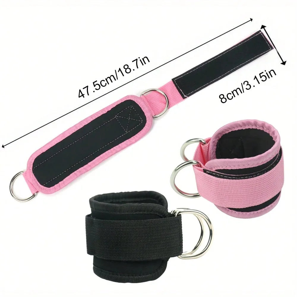 3Piece Set Natural Latex Yoga Resistance Bands, Hip and Leg Shaping Trainer with Ankle Straps