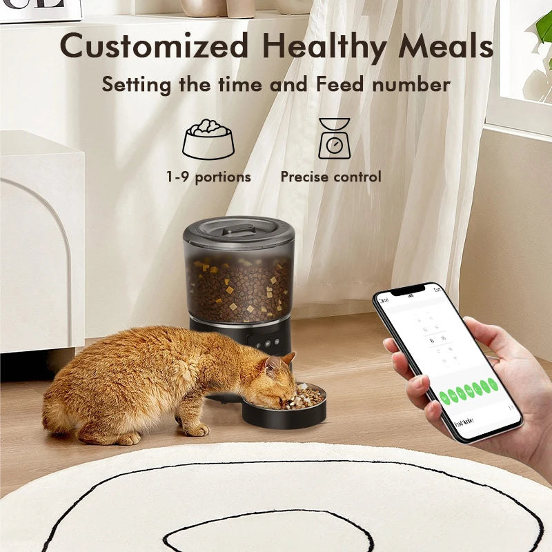 NPET 4L Automatic smart pet feeder for cats & dogs with stainless steel bowl