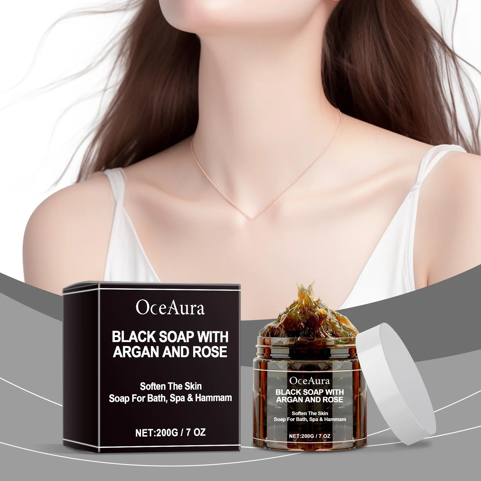 Oceaura Bath Cleansing Soap Softening Skin, Body Odor Control, Exfoliate Body Care Soap 200g