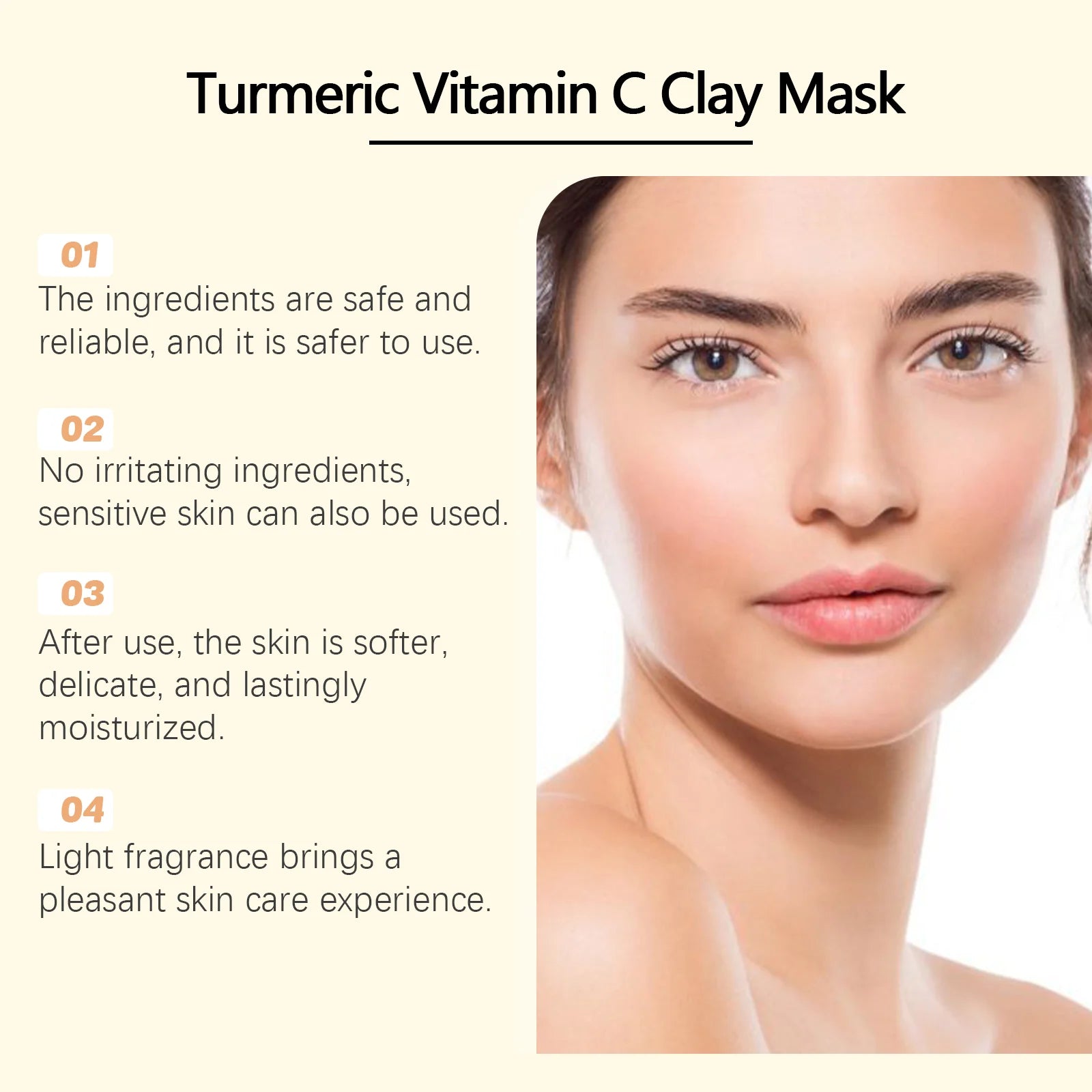 West&Month 150g Turmeric Vitamin C Clay Mask, Exfoliating, Clean Pores, Remove Blackhead, Improve Dullness, Moisturizing