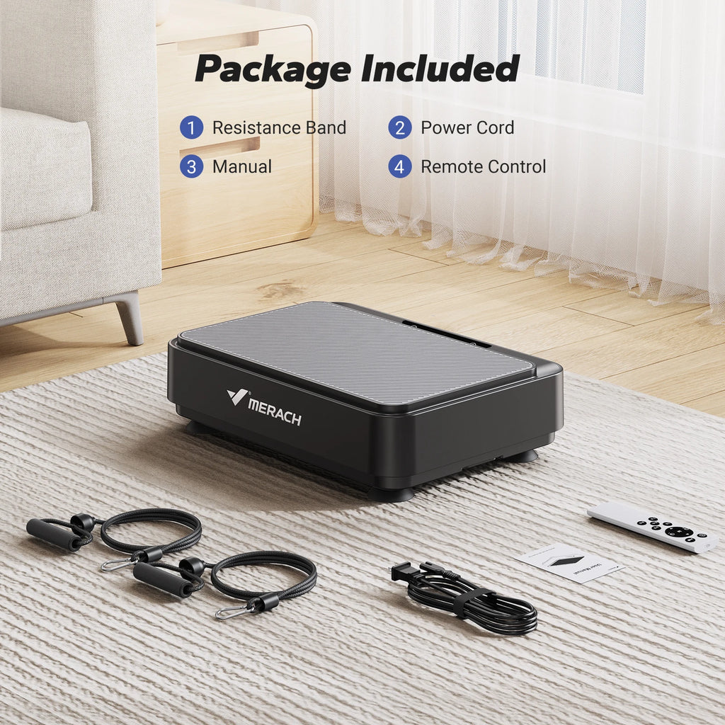 MERACH Vibration Plate Exercise Machine for Lymphatic Drainage, Relieve Pain, Help Sleep, Fat Burning.
