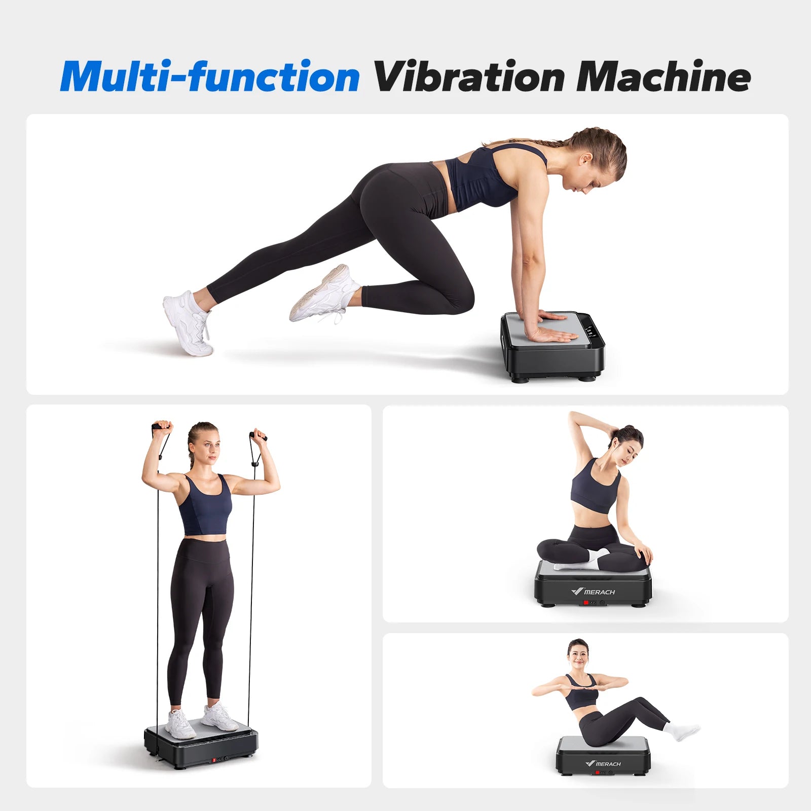 MERACH Vibration Plate Exercise Machine for Lymphatic Drainage, Relieve Pain, Help Sleep, Fat Burning.
