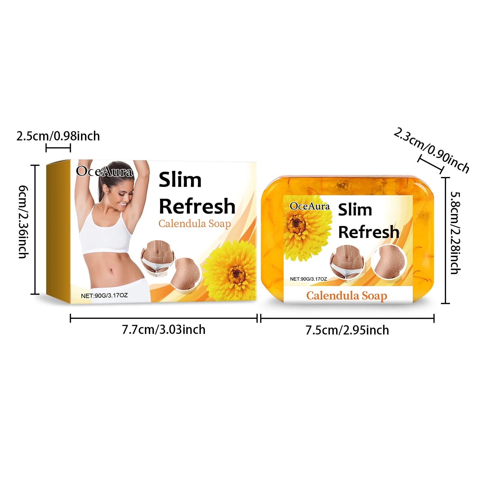 Oceaura 90g Lymphatic Detox Fat Burning Soap Exfoliating, Gentle Cleansing Soothe Skin Firm Lifting Waist Belly Soap