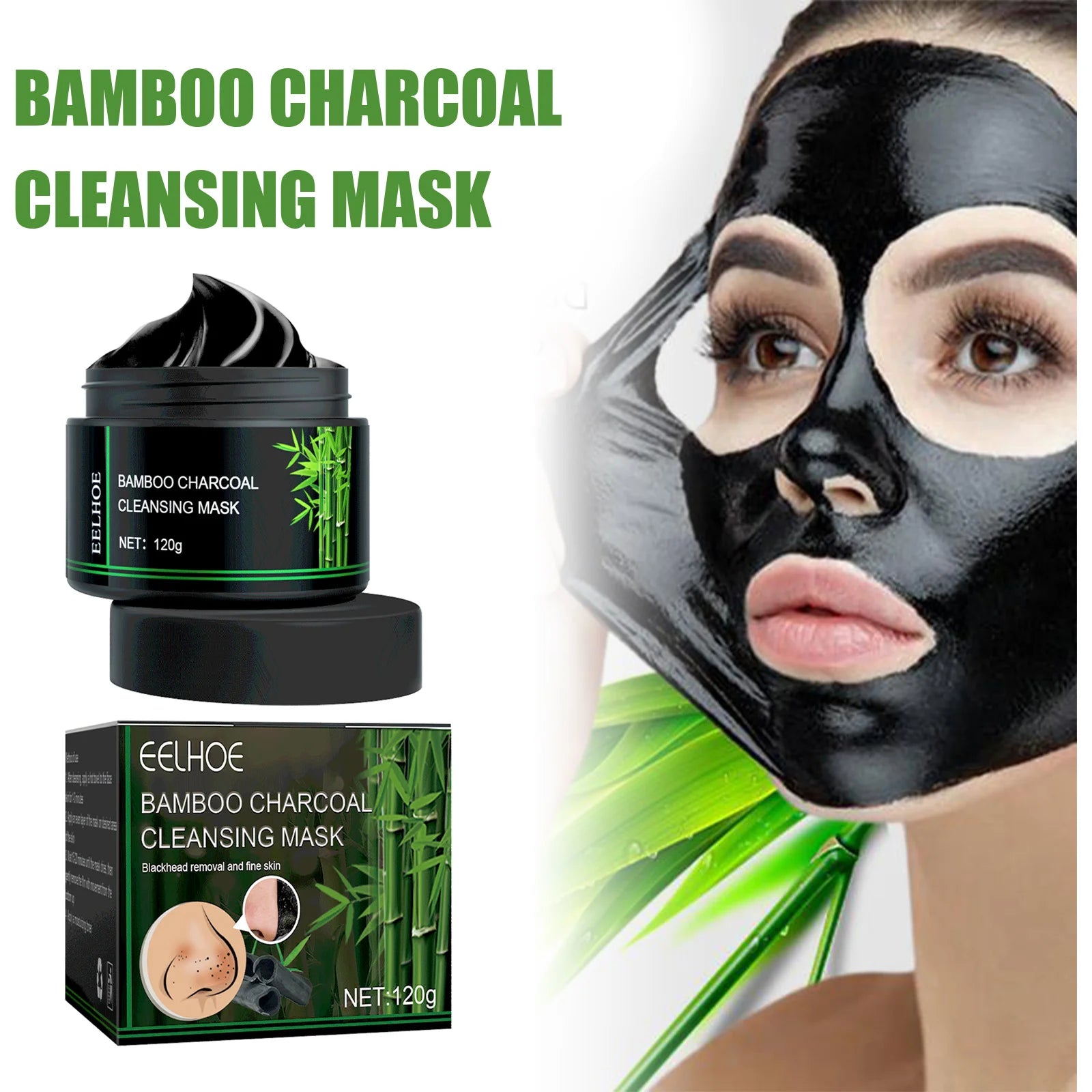 Eelhoe Charcoal Face Mask, Nose Strips, Whitening Toothpaste, Blackhead Remover, Clean Pores Oil Control