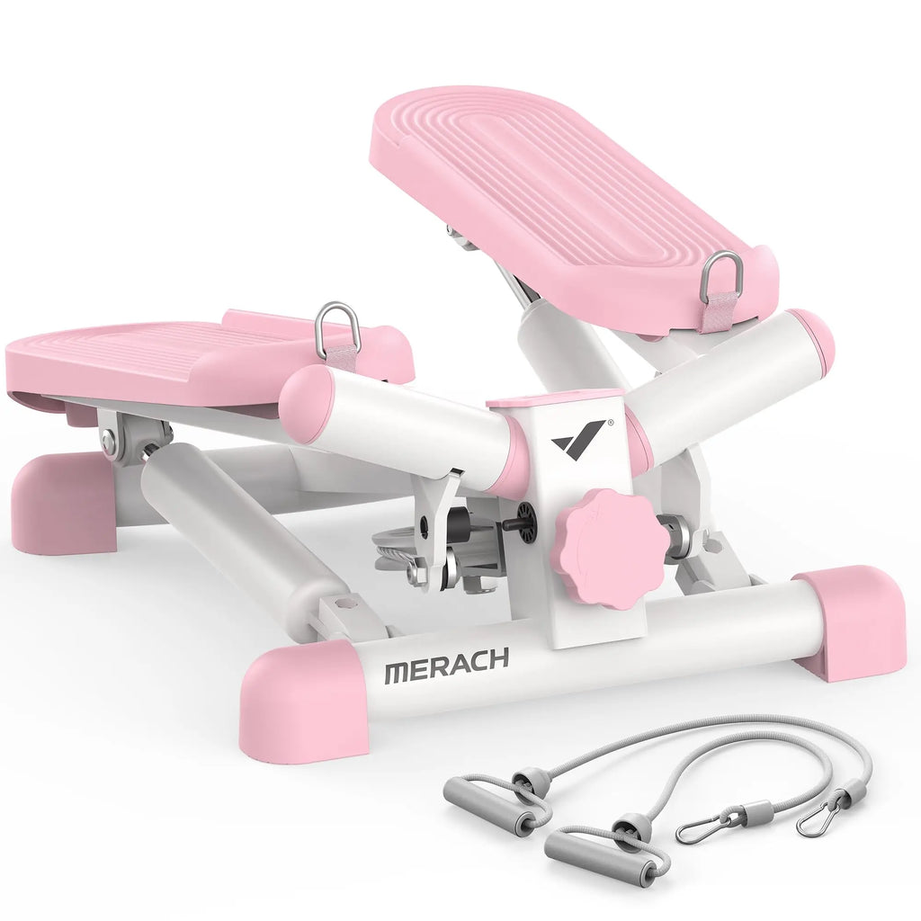 MERACH Mini Stepper for Exercise 330LBS Capacity Equipment with Resistance Band for Fitness