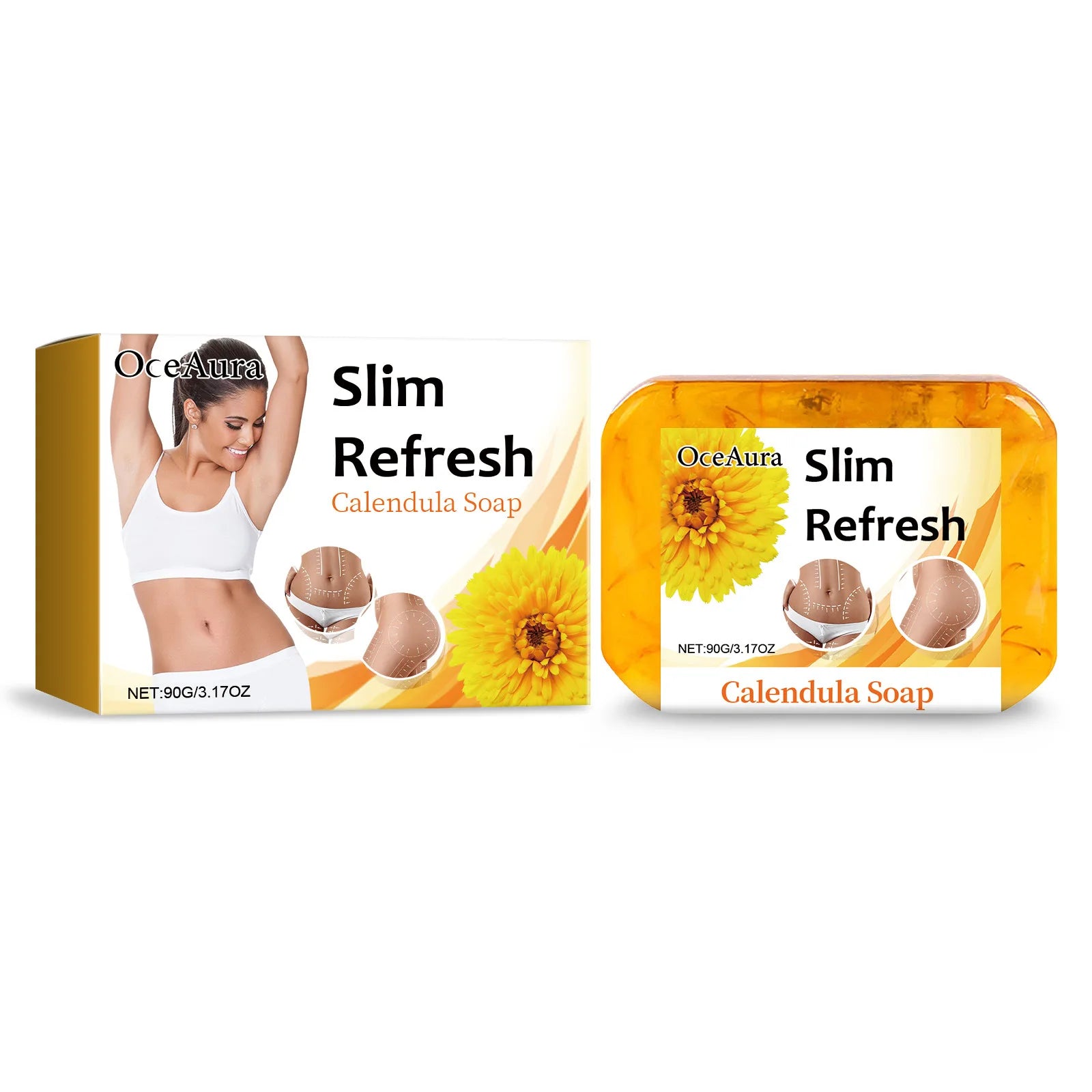 Oceaura 90g Lymphatic Detox Fat Burning Soap Exfoliating, Gentle Cleansing Soothe Skin Firm Lifting Waist Belly Soap