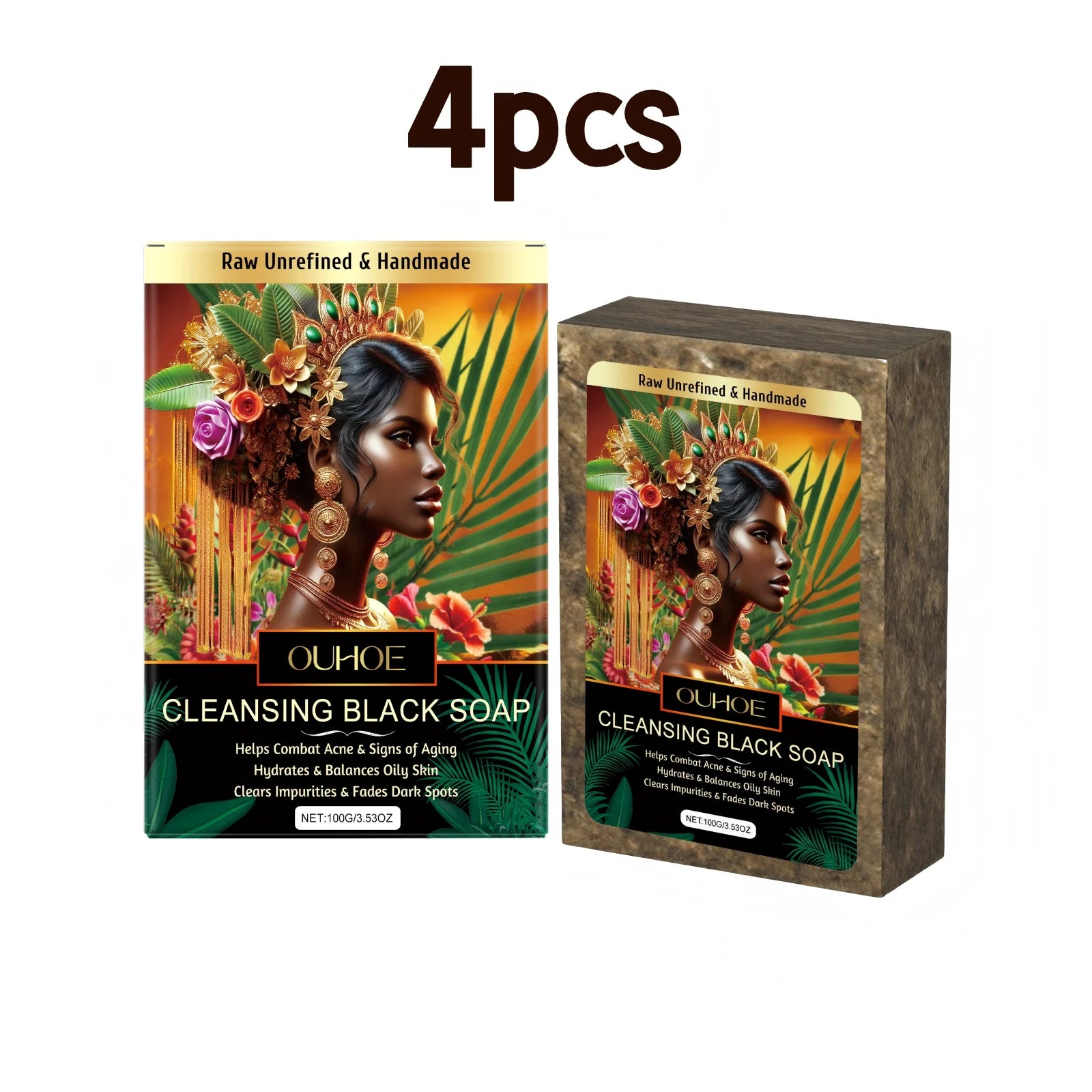 Ouhoe 100g Pore Cleansing Body Soap Remove Dark Spots, Dead Skin, Moisturizing, Oil Control, Exfoliating