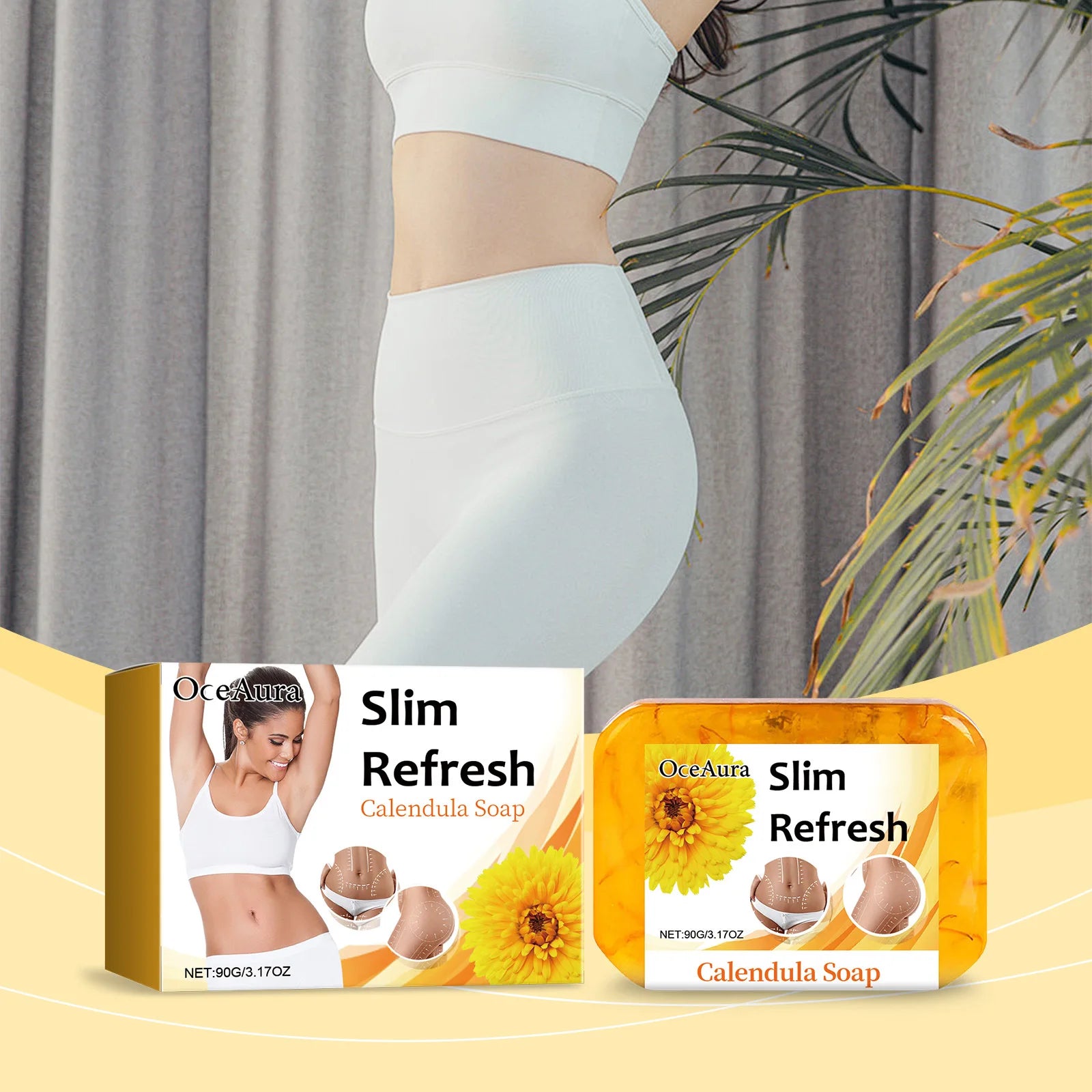 Oceaura 90g Lymphatic Detox Fat Burning Soap Exfoliating, Gentle Cleansing Soothe Skin Firm Lifting Waist Belly Soap