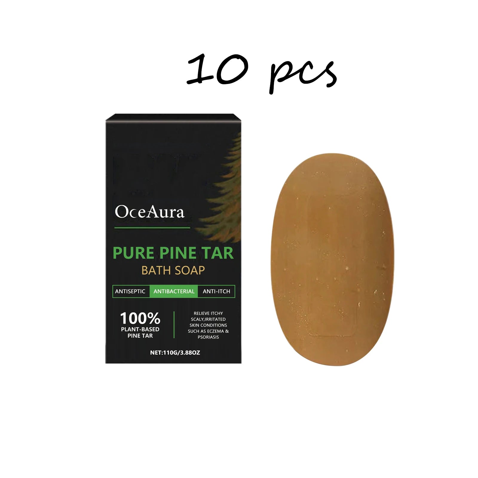 Oceaura Pure Pine Tar Body Soap Bar Daily Cleaning Moisturizing Strengthen Skin Barrier