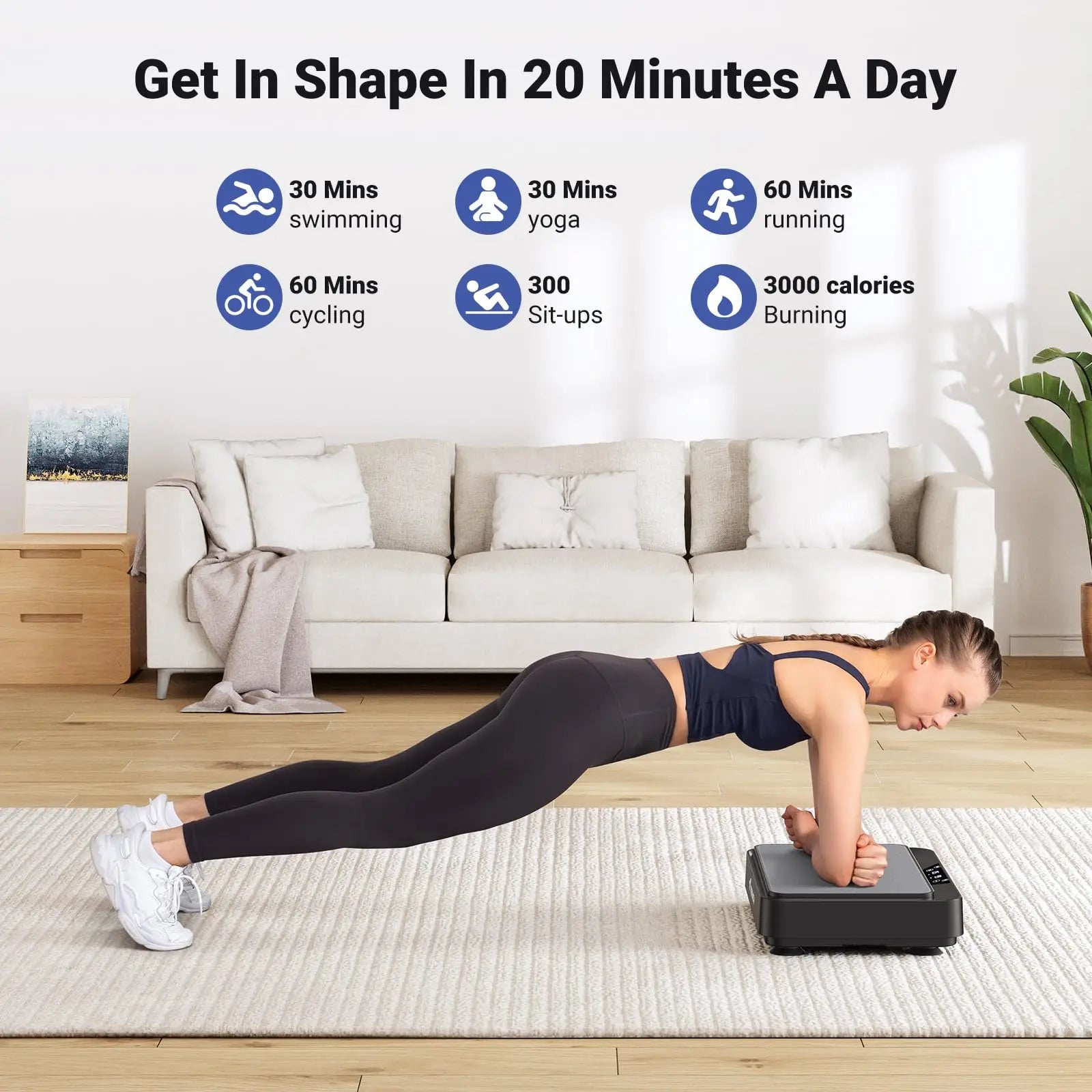 MERACH Vibration Plate Exercise Machine for Lymphatic Drainage, Relieve Pain, Help Sleep, Fat Burning