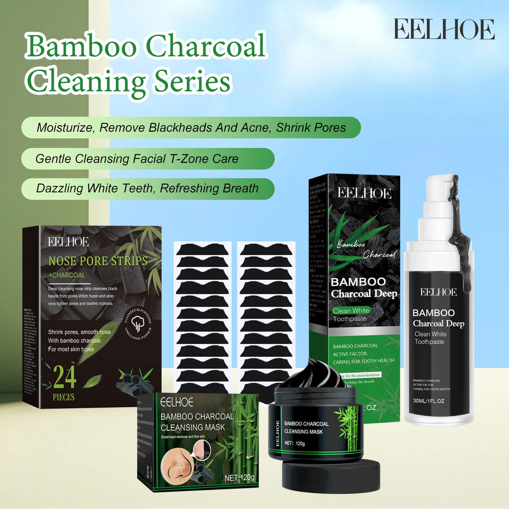 Eelhoe Charcoal Face Mask, Nose Strips, Whitening Toothpaste, Blackhead Remover, Clean Pores Oil Control