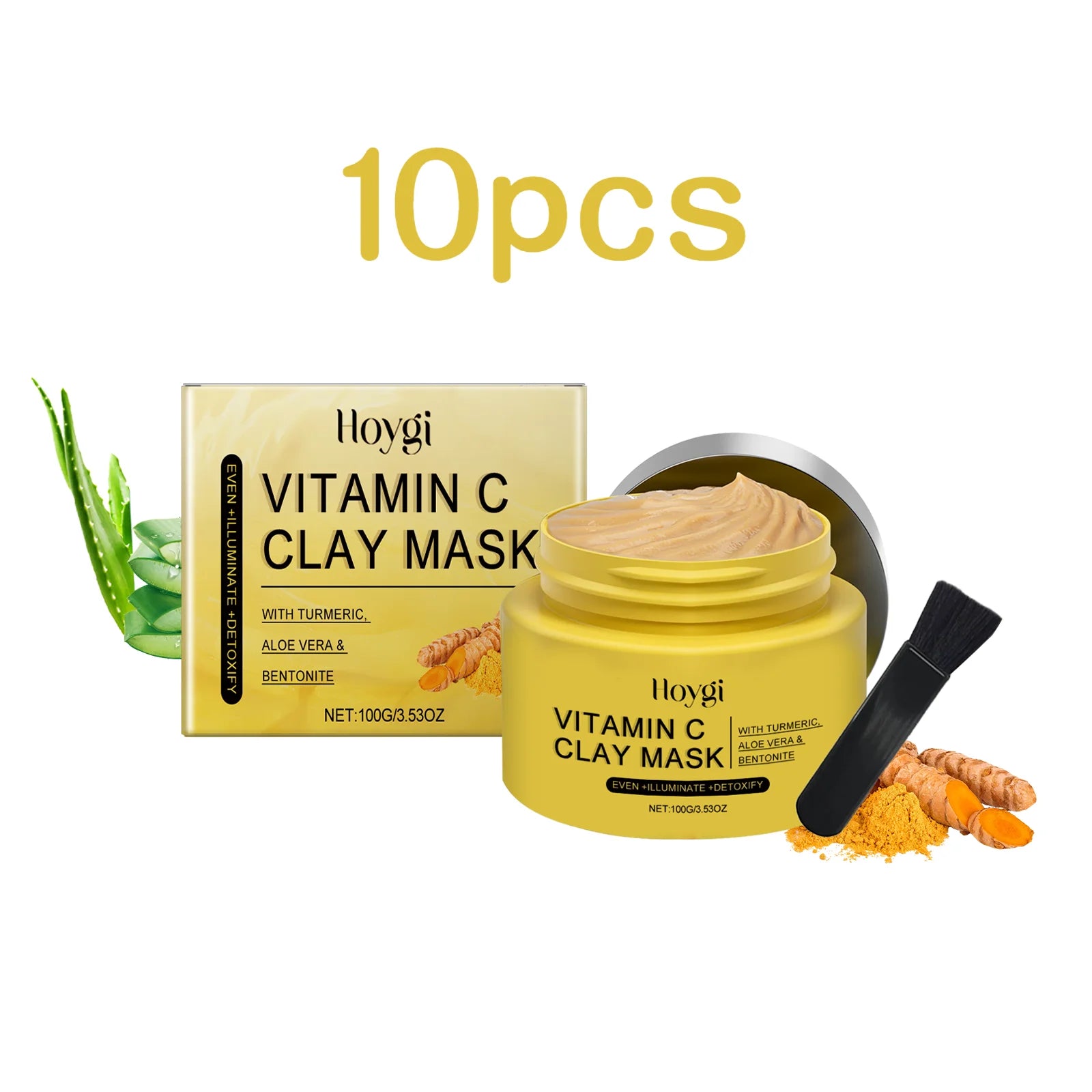 Hoygi 100g Turmeric Clay Mask Vitamin C Cleansing, Shrink Pores, Oil Control. Exfoliating, Moisturizing Face Mask