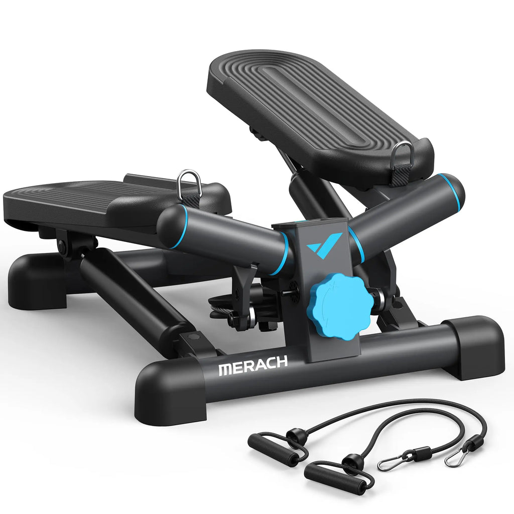 MERACH Mini Stepper for Exercise 330LBS Capacity Equipment with Resistance Band for Fitness