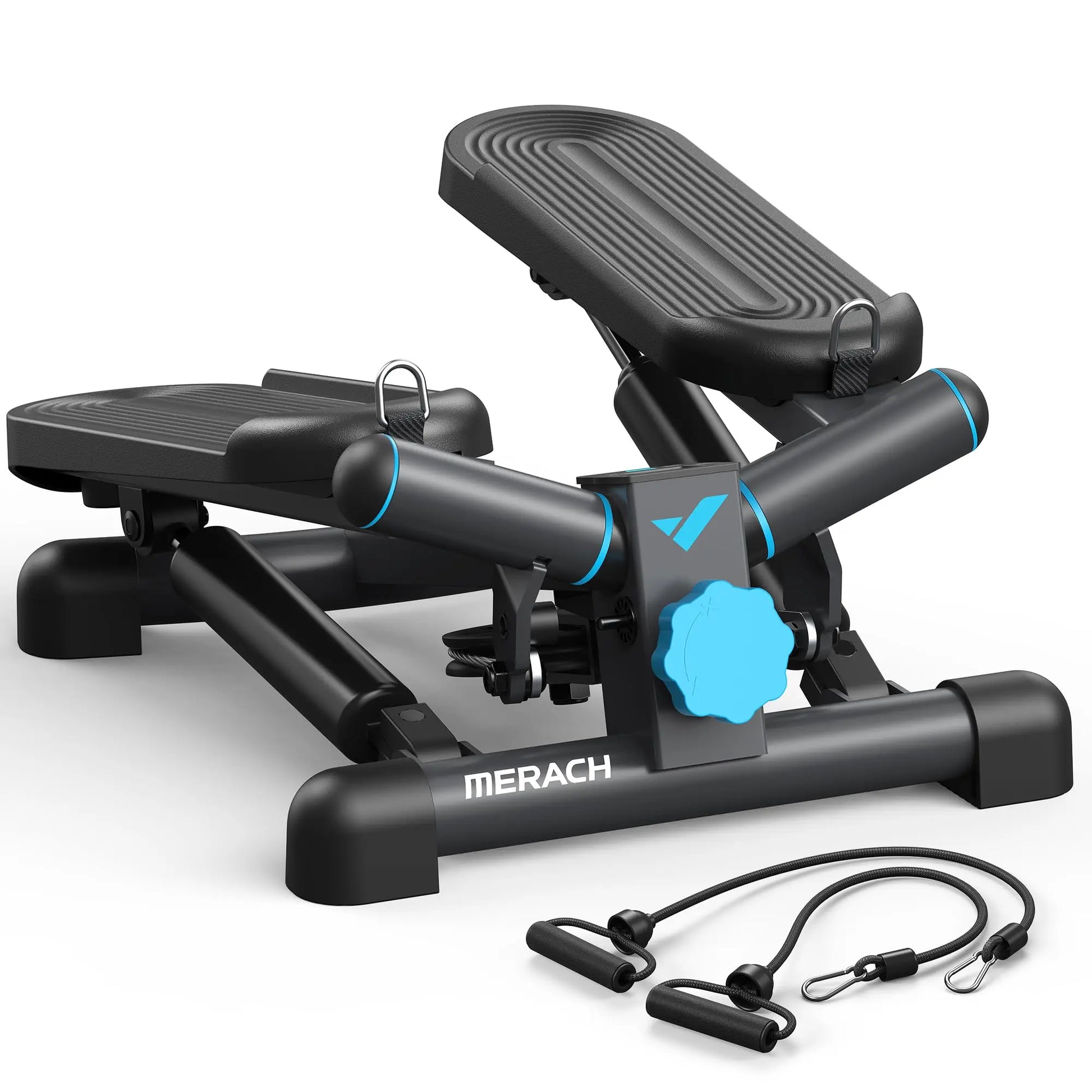 MERACH Mini Stepper for Exercise 330LBS Capacity Equipment with Resistance Band for Fitness