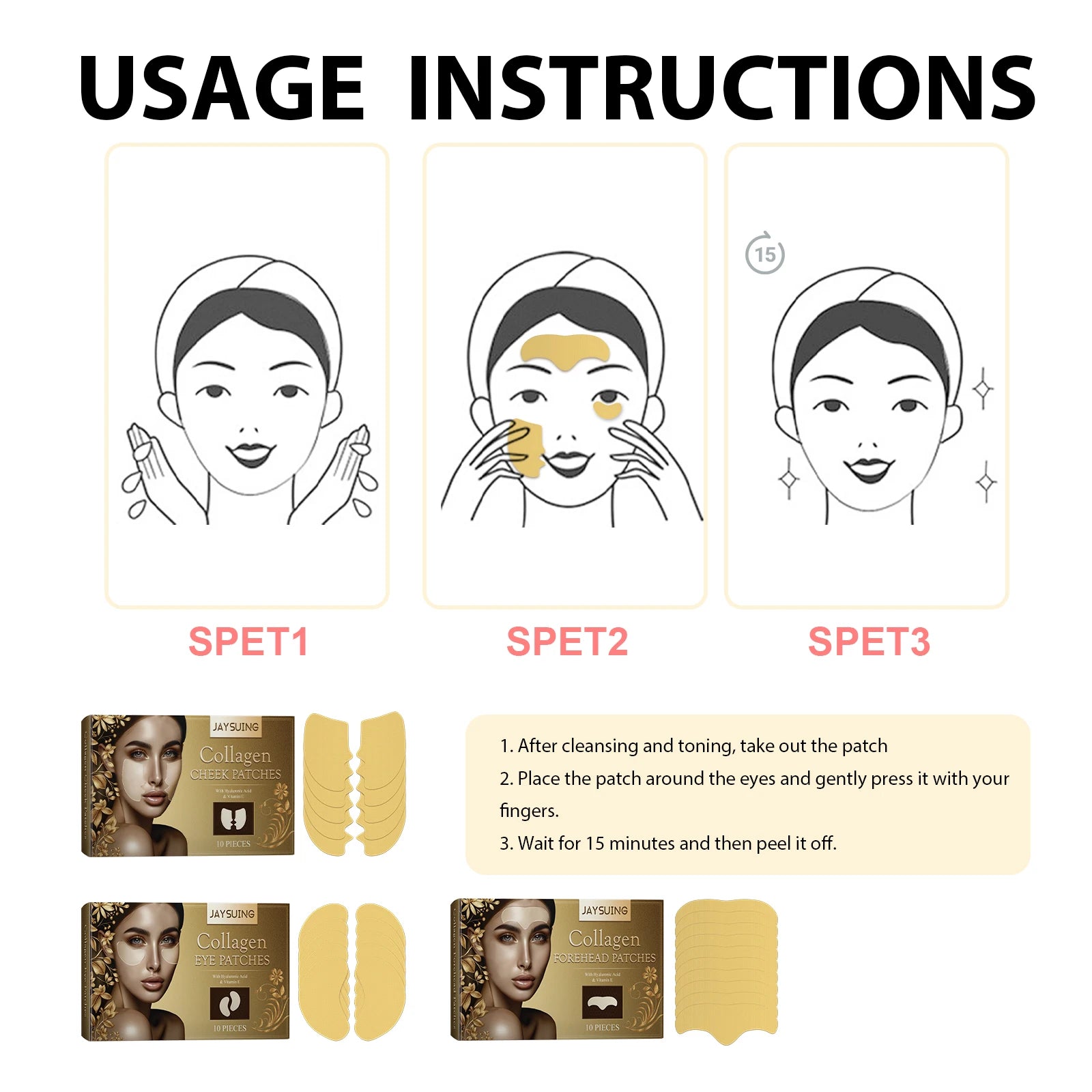 Moisturizing Anti Wrinkle Treatment, Collagen Face Patches