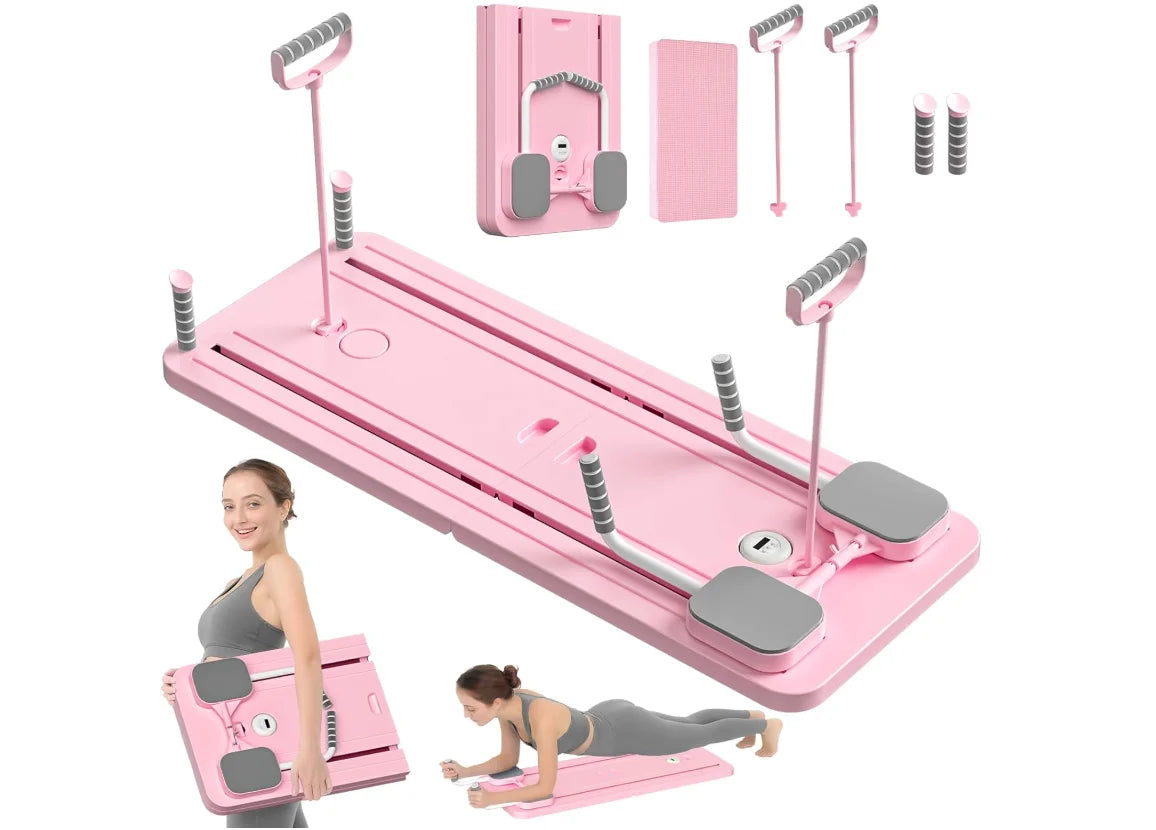 Pilates Board - Pilates Reformer Set, Multi-Purpose, Foldable 5 in 1 Sliding Board