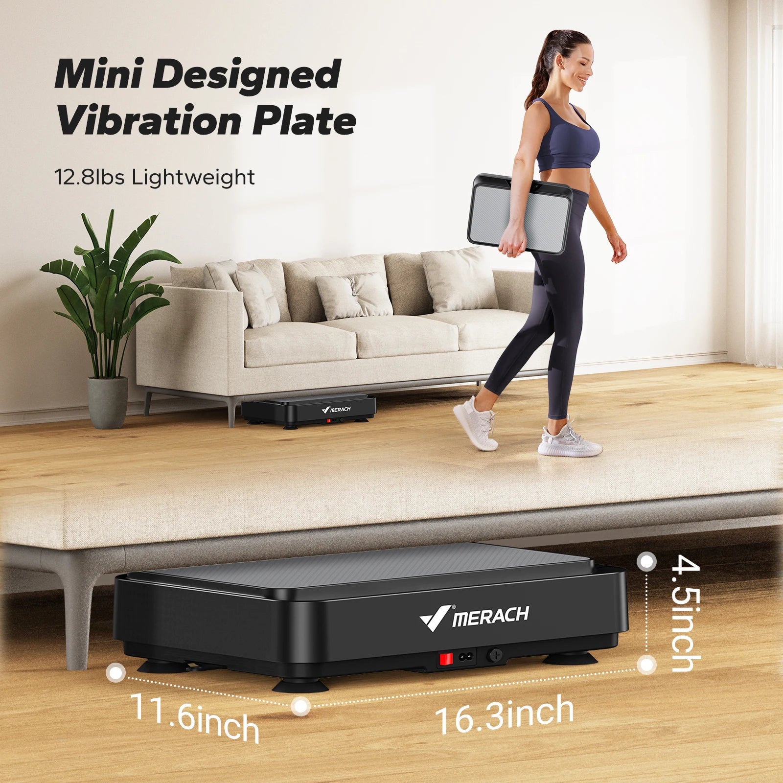 MERACH Vibration Plate Exercise Machine for Lymphatic Drainage, Relieve Pain, Help Sleep, Fat Burning.