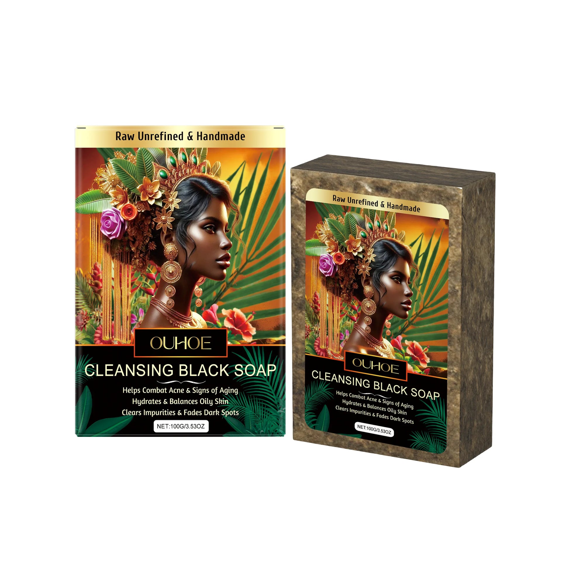 Ouhoe 100g Pore Cleansing Body Soap Remove Dark Spots, Dead Skin, Moisturizing, Oil Control, Exfoliating