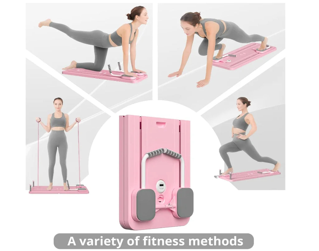 Pilates Board - Pilates Reformer Set, Multi-Purpose, Foldable 5 in 1 Sliding Board