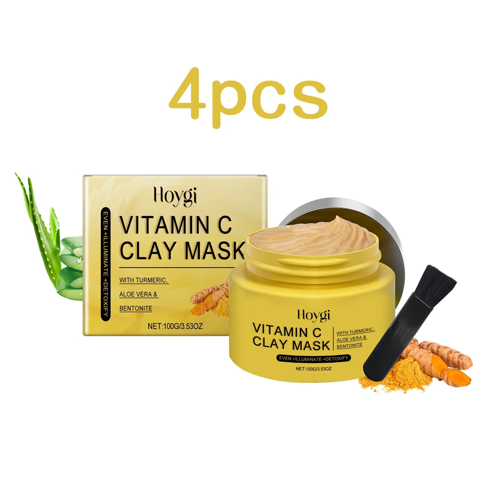 Hoygi 100g Turmeric Clay Mask Vitamin C Cleansing, Shrink Pores, Oil Control. Exfoliating, Moisturizing Face Mask