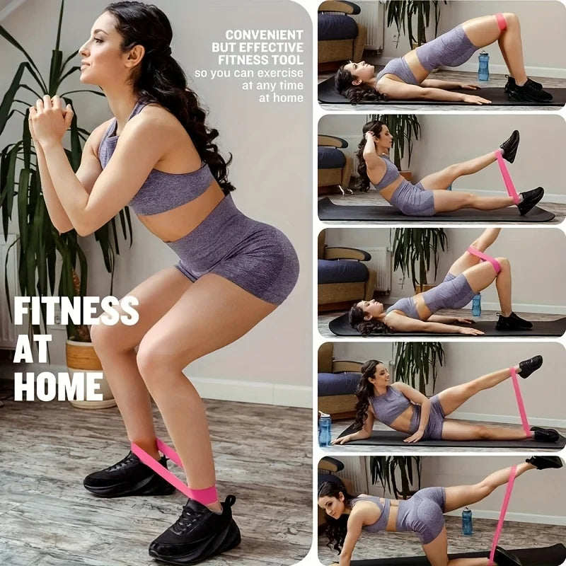 3Piece Set Natural Latex Yoga Resistance Bands, Hip and Leg Shaping Trainer with Ankle Straps