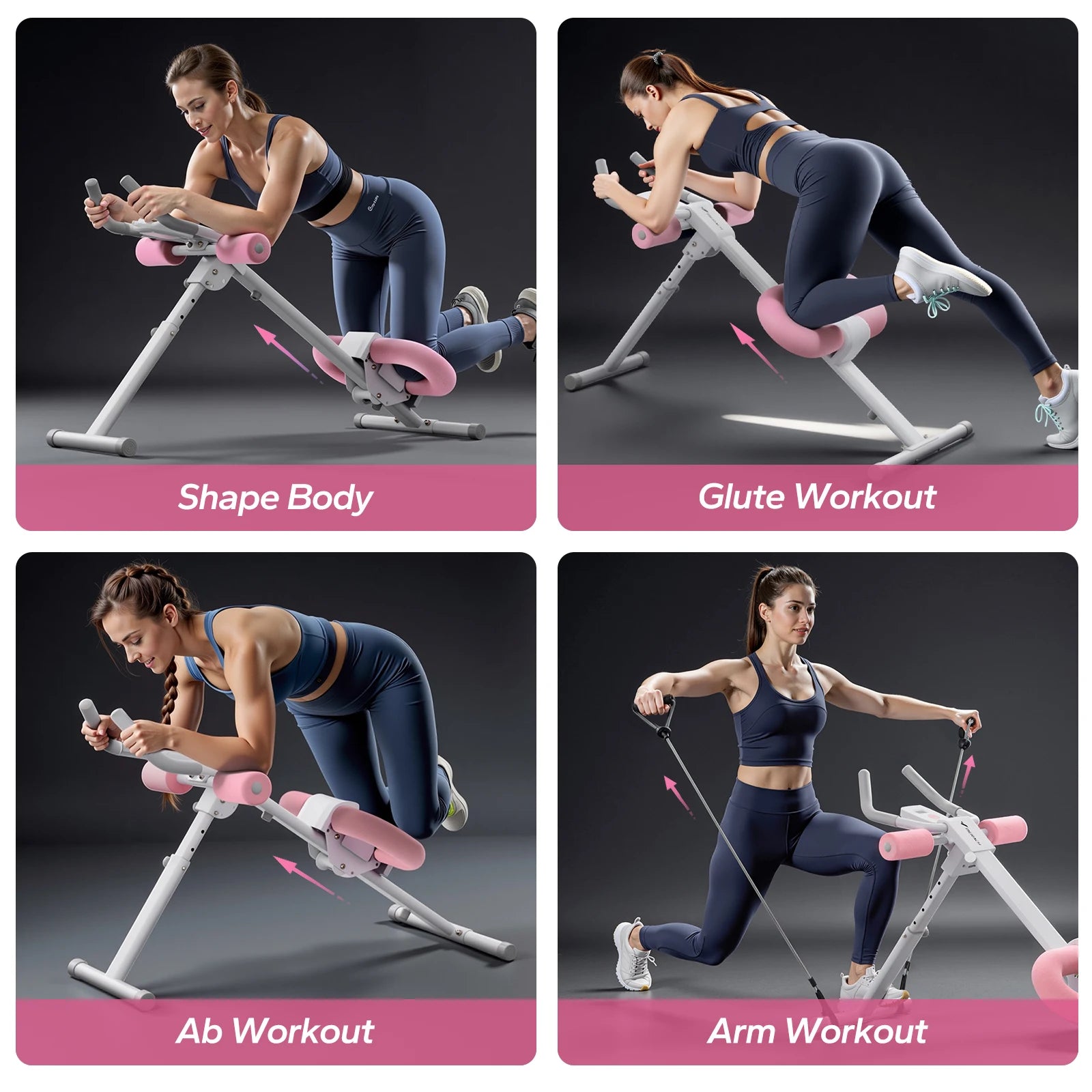 MERACH Adjustable Trainer Workout, Foldable, Knee Protection, Core & Ab Exercise System