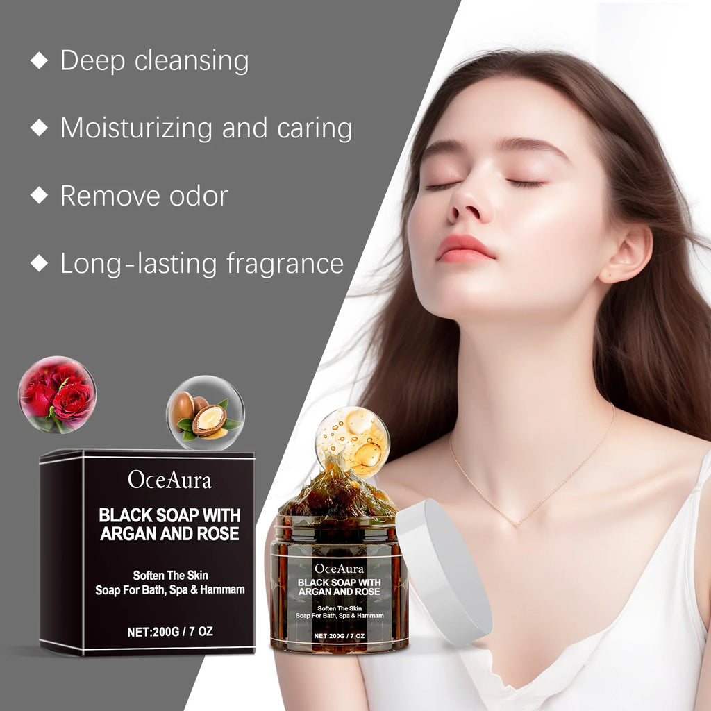 Oceaura Bath Cleansing Soap Softening Skin, Body Odor Control, Exfoliate Body Care Soap 200g