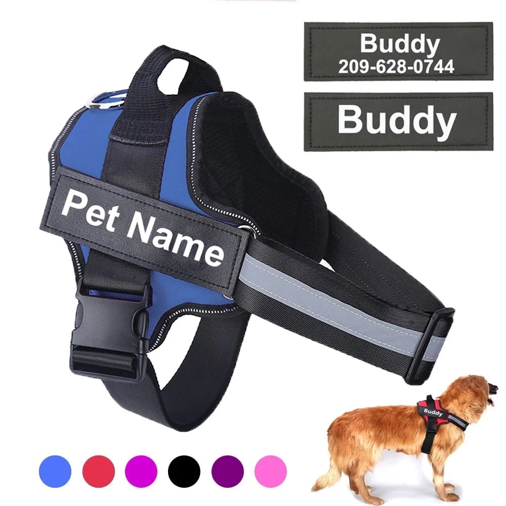 Dog Harness, Reflective, Breathable, Adjustable Vest, ID Custom Patch