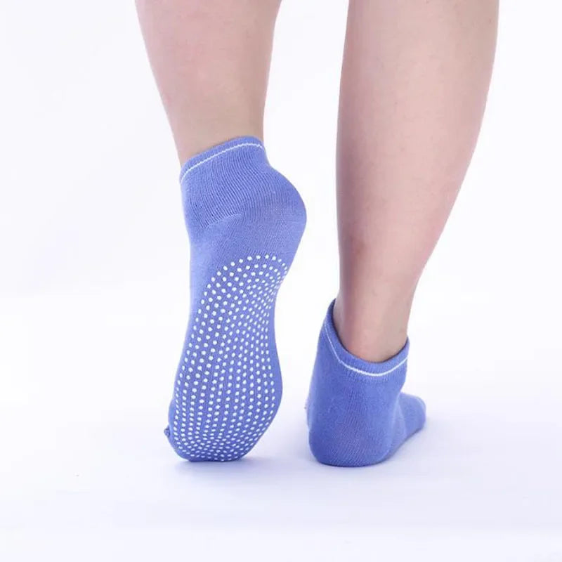 4 pairs Yoga Socks Women Cotton Silicone Non-slip Pilates Grip Towel Socks