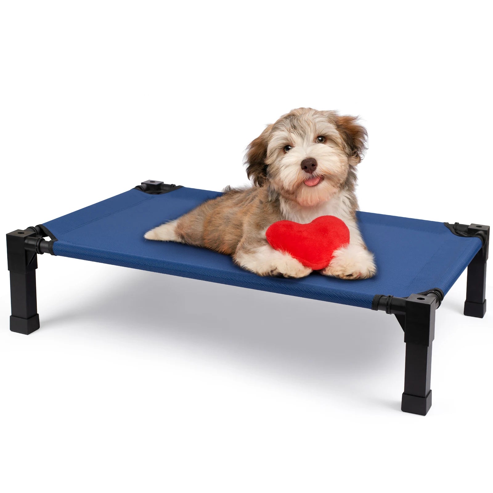 Elevated Dog Bed, Cooling Raised Pet Cot with Chew Proof Washable Breathable Mesh and Metal Frame