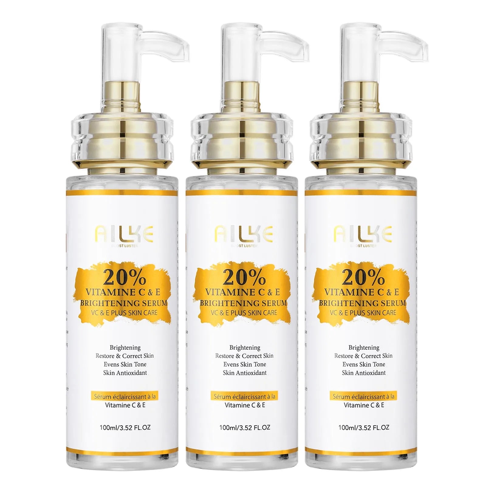 AILKE Vitamin C Skin Care Set, with Lightening Body Lotion, Even Skin Tone Face Cream, Whitening Serum, Brightening Soap