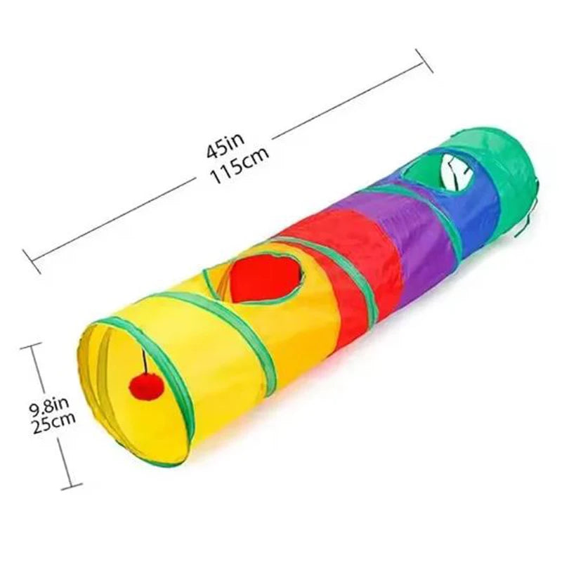 Hot Cat Tunnel Pet Tube Collapsible Play Toy Puzzle, Exercising, Hiding Training Pet Toys