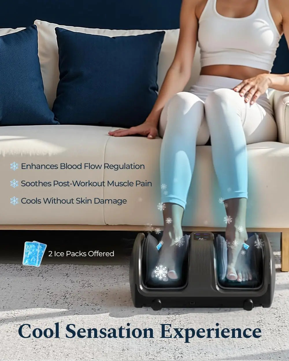 HomeCare Shiatsu Foot Massager with Heat & Ice Therapy, Deep Kneading, Pain Relief for Feet Legs Calves Ankles