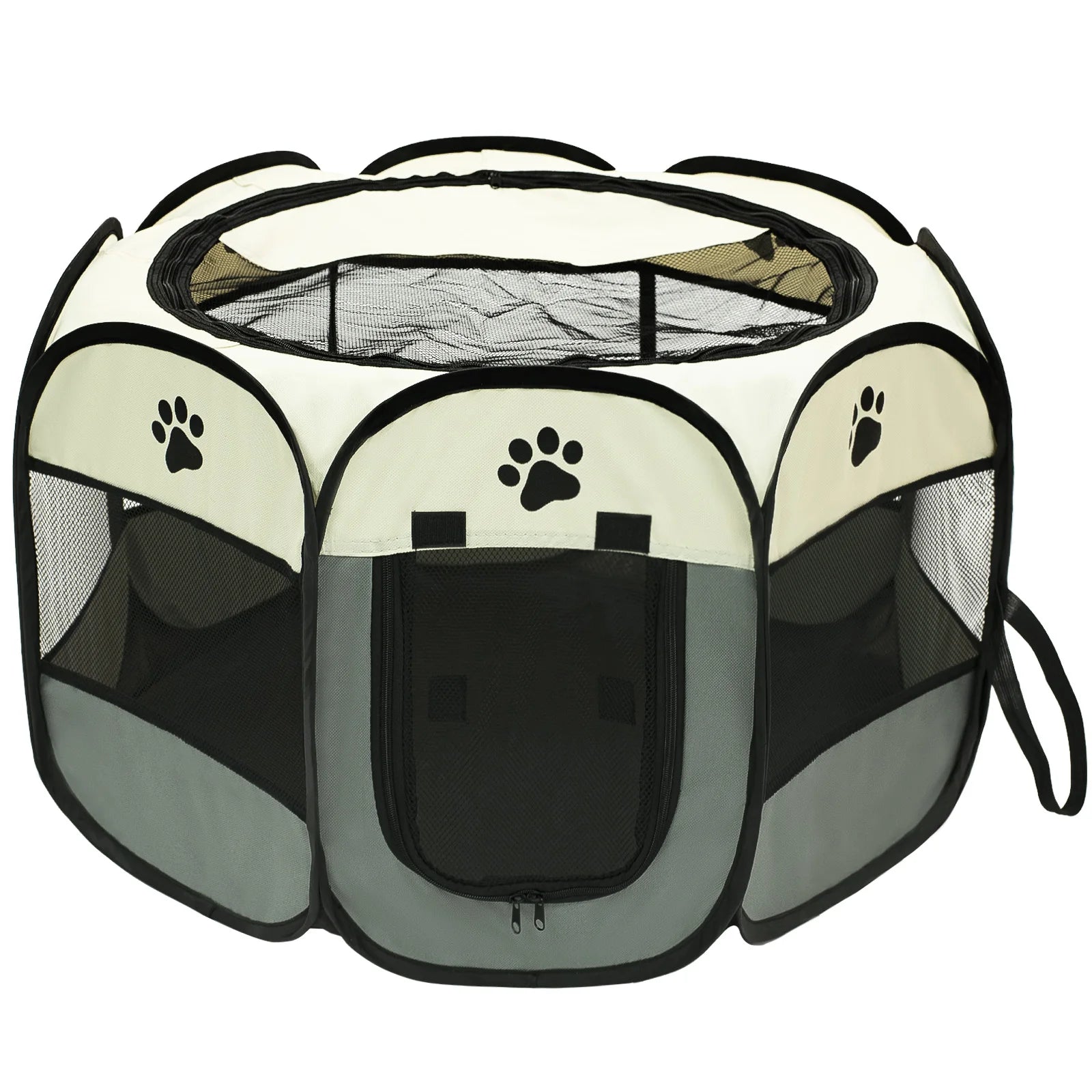 Foldable Pet Playpen for Dogs & Cats - Durable Oxford Cloth with Removable Zipper, Portable Octagonal Design for Indoor/Outdoor