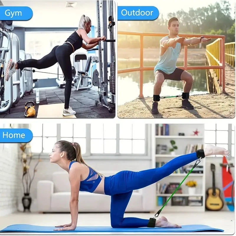 Exercising Resistance Belt, Puller, Leg Strength Training, Tie Strap, Foot Loop Buckle, Elastic Rope Protector