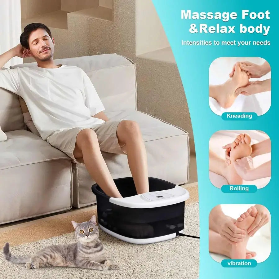 Spa Bath Massager with Heat, Foot Bath with 22 Massage Rollers with Jets and Vibration,