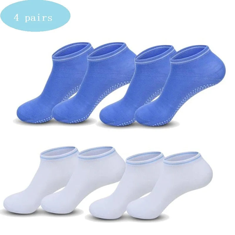 4 pairs Yoga Socks Women Cotton Silicone Non-slip Pilates Grip Towel Socks