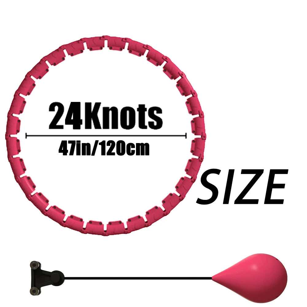 Weighted Fitness Circle Hoops for Weight Loss, Plus Size Smart Exercise 2 in 1 Adjustable with Detachable Knots