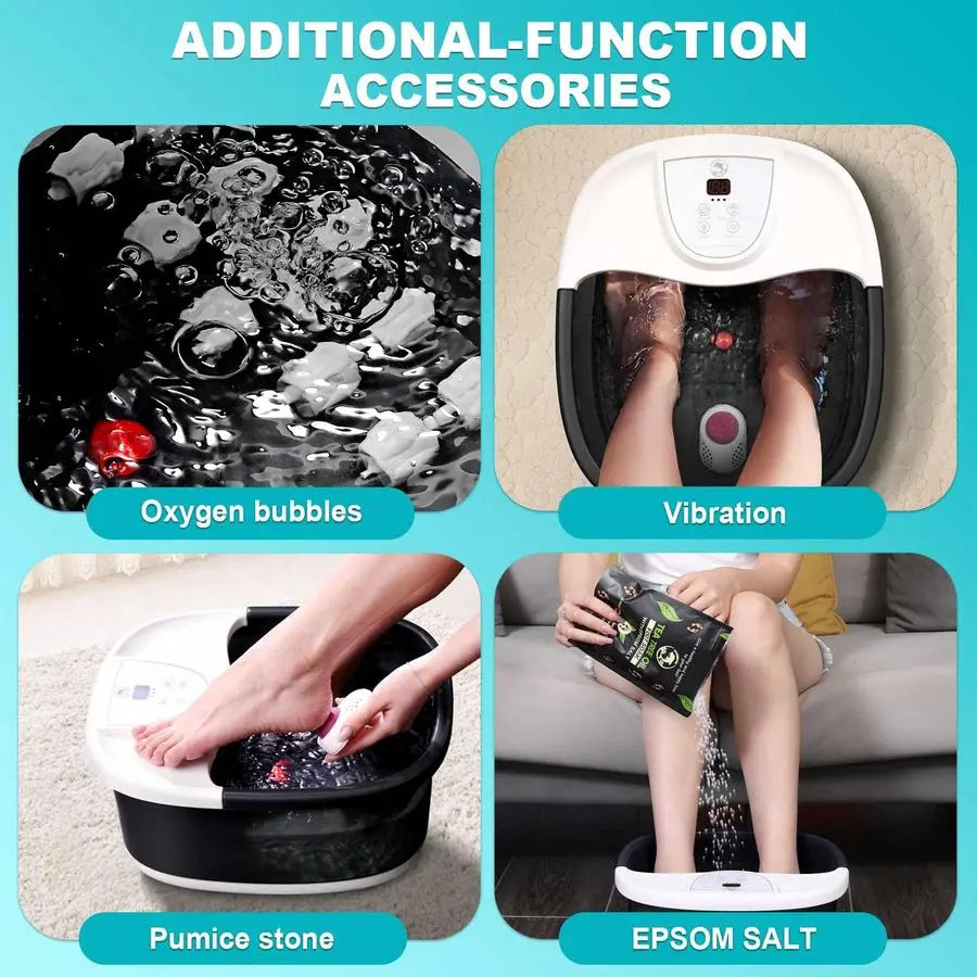 Spa Bath Massager with Heat, Foot Bath with 22 Massage Rollers with Jets and Vibration,