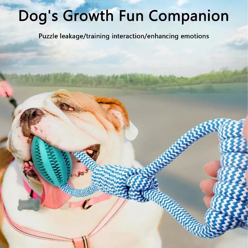 Pet Chew Toy Ball  - Braided Rope Dog Toys, Dental Cleaning, Treat Dispenser, Fetch & Tug Play