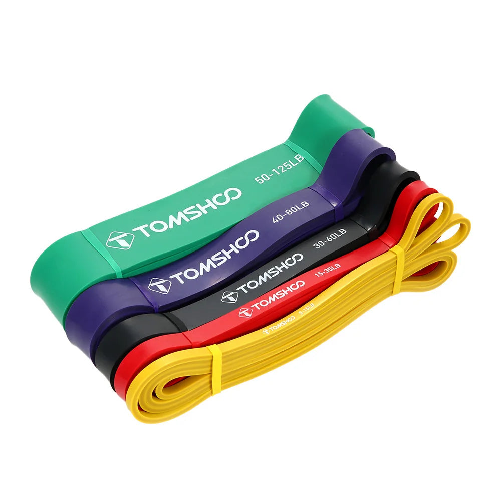 5 Packs Pull Up Assist Loop Bands Set Resistance, Exercise Stretch Bands with Door Anchor and Handles