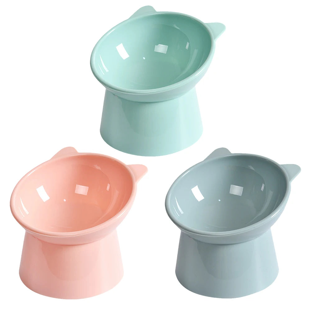 Tilted Cat Food Bowl Ergonomic Raised Bowl for Anti Vomiting, Tall, Non Slip