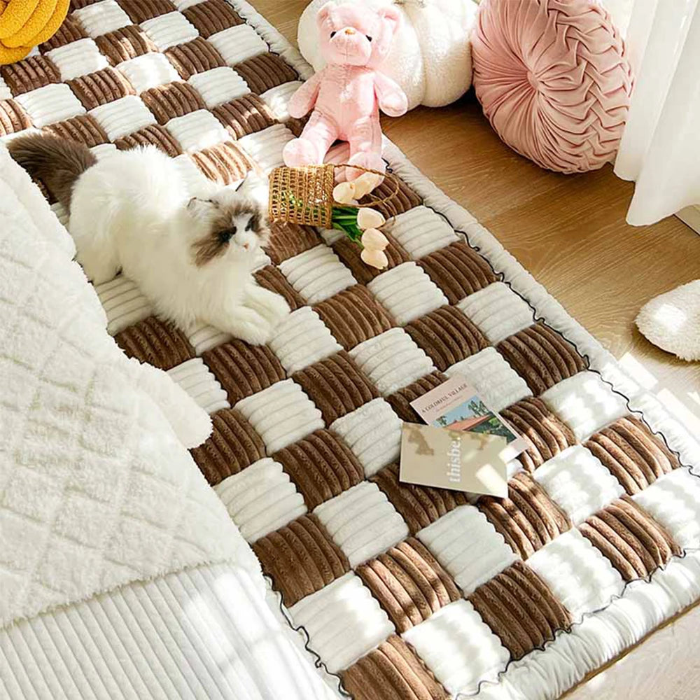 Pet Bed Mat Warm, Scratchable Blanket Anti-slip, Washable Cushion Couch Cover Protector