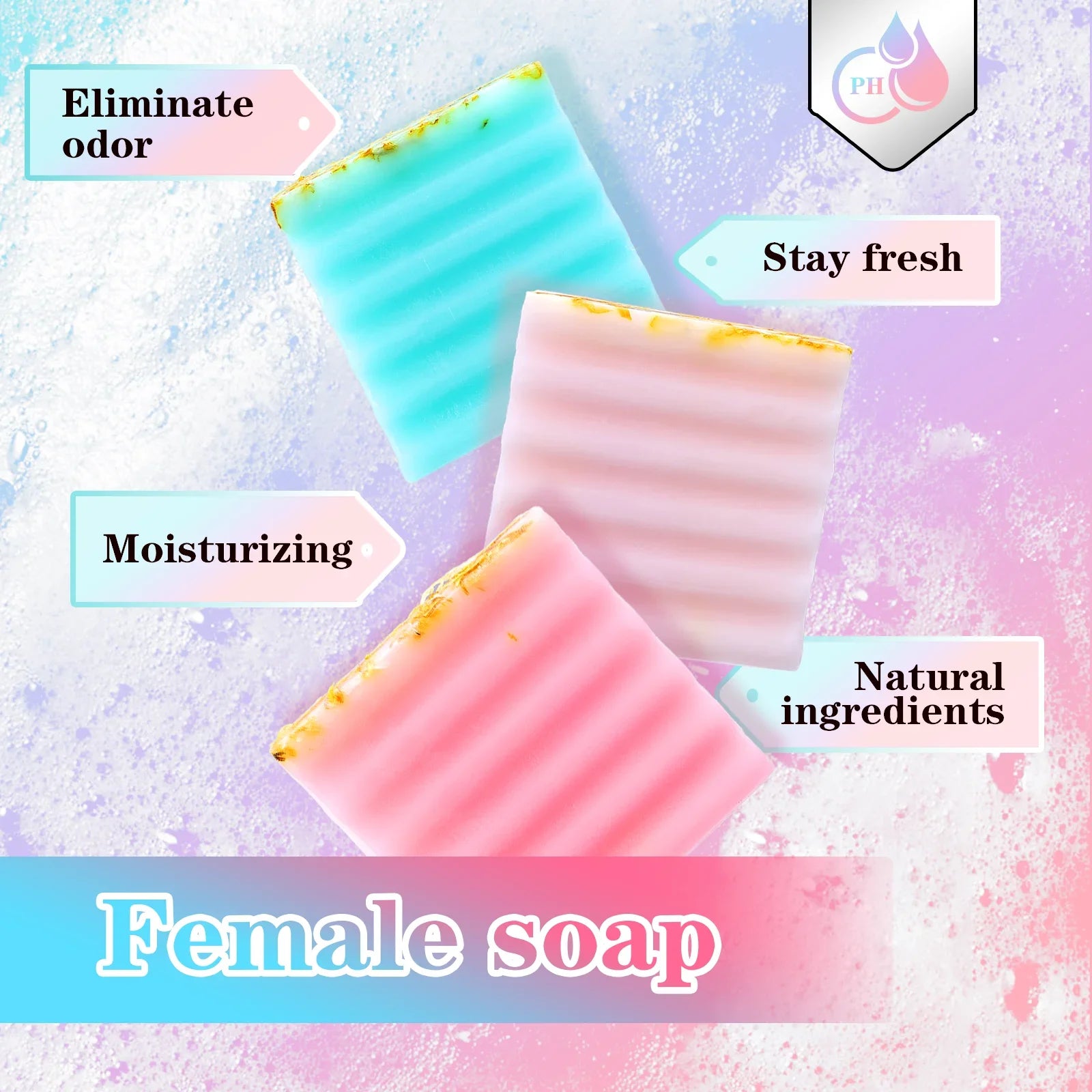 100g Natural Feminine Care Soap for PH Balance, Odor Control & Hydration Handmade Feminine Soap Bar