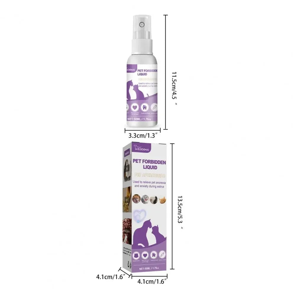Great Pet Prohibition Spray Prevent Howling, Improve Appetite, Cat Calming Pheromone Travel Spray