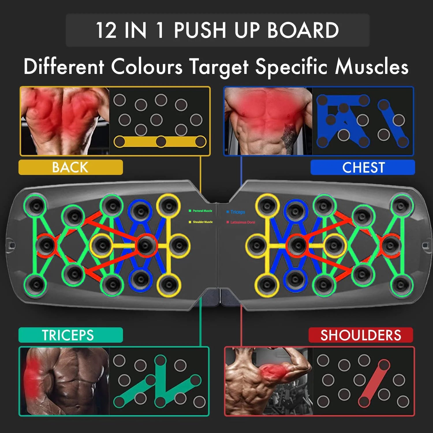 Push-up Board Set Portable/Foldable Multifunctional Fitness Equipment For Chest Abdomen Arms/Back